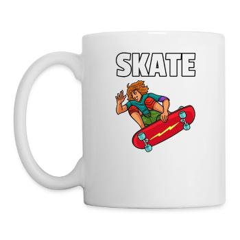Planche à roulettes Planche à roulettes Skate Skater Gift - Mug blanc - blanc - Gauche