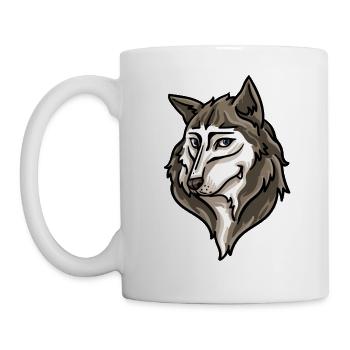 Wolf Wölfe Werwolf Mond Vollmond Lustiger Wilder - Tasse - Weiß - Links