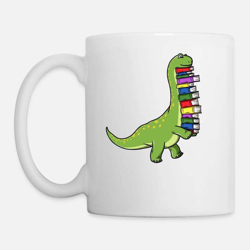 Dinosaurier Dino Buch Lesen Bücherwurm Bücher - Tasse - Weiß