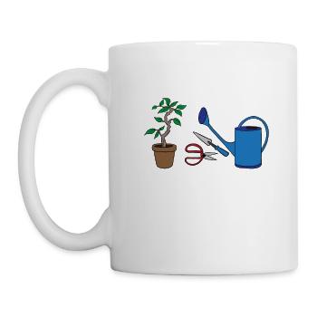 Garden gardener gardening plants flowers field - Mug - white - Left