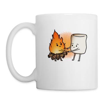 marshmallow and fire gift - Mug - white - Left