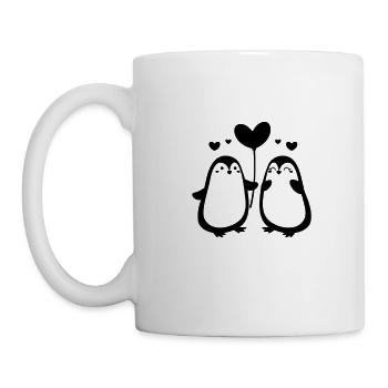 Pingouin - pingouin / coeur / coeur / amour - Mug blanc - blanc - Gauche
