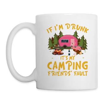 Mon camping Friends_ Fault Flamingo Wine - Mug blanc - blanc - Gauche