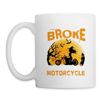 Broom Broke So Now I Drive A Motorcycle Funny - Mug - white - Left