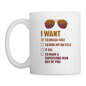 I Want To Break Sunglasses Funny Choice - Mug - white - Left