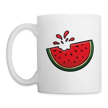 Cadeau d'amoureux des fruits melon melon d'eau - Mug blanc - blanc - Gauche