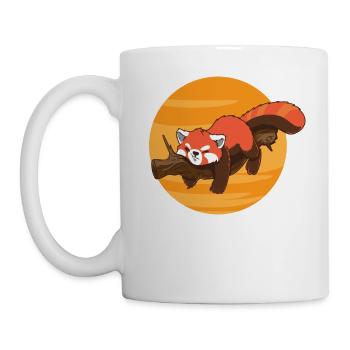 Red Panda Panda Bear. Big Funny Sweet Red - Mug - white - Left