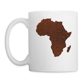 Afrika Karte Afrika Thumbprint - Tasse - Weiß - Links