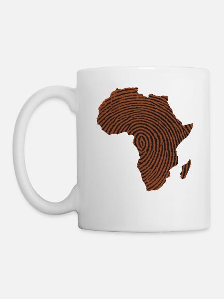 Carte afrique Afrique Thumbprint - Mug blanc - blanc