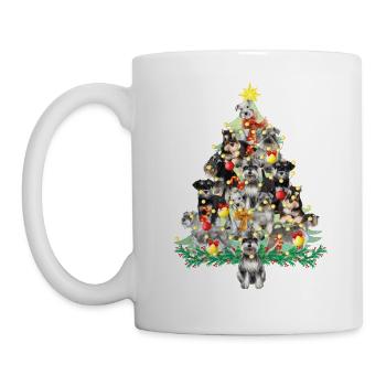 Schnauzer Dogs Christmas Pine Tree Funny - Mug - white - Left