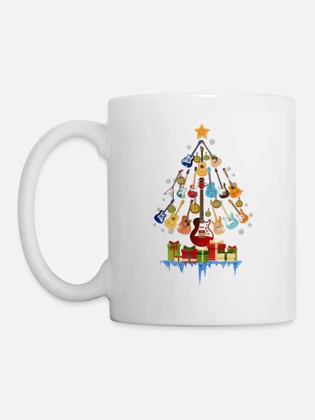 Guitars Christmas Pine Tree - Tasse - Weiß