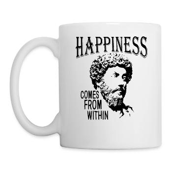 Happiness Comes From Within | Marcus Aurelius - Mug - white - Left