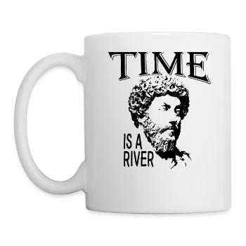 Le temps est une rivière | Marc Aurèle Père de - Mug blanc - blanc - Gauche