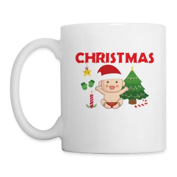 Baby's First Christmas On The Inside Funny - Tasse - Weiß - Links