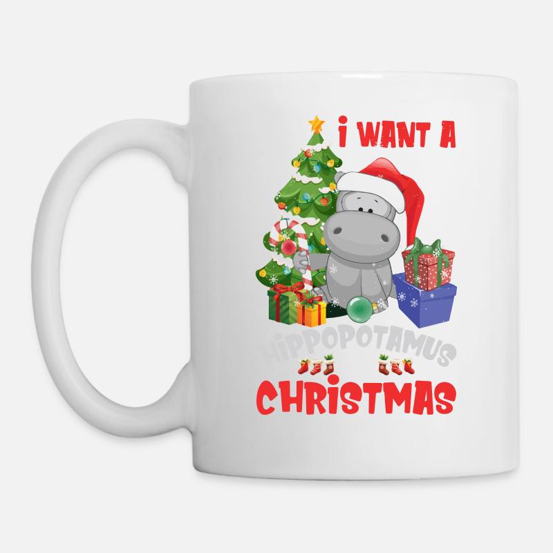 I Want A Hippopotamus For Christmas Funny - Mug - white