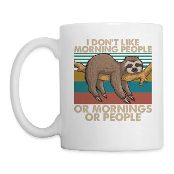 I Don’t Like Morning People Vintage Funny Sleeping - Mug blanc - blanc - Gauche