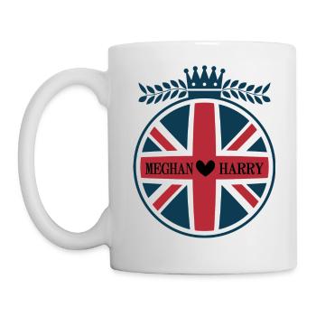 Royal Wedding Meghan And Harry Union Jack - Mug - white - Left