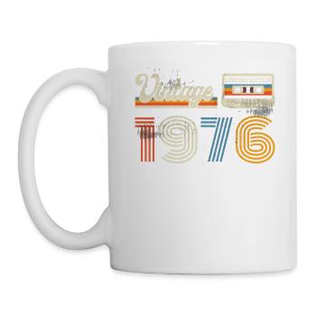 Vintage Retro 1976 44e anniversaire idée cadeau - Mug blanc - blanc - Gauche