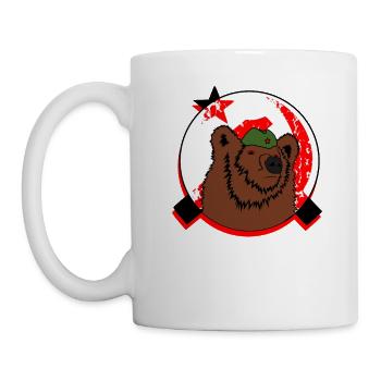 Bär Russland Russen Geschenkidee - Tasse - Weiß - Links