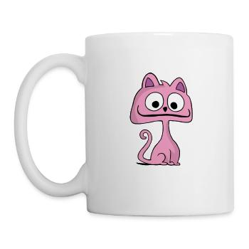 Pink Cat pink cat cheeky funny cartoon - Mug - white - Left