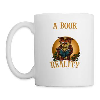 Amant de hibou de livre Un livre par jour éloigne la réalité - Mug blanc - blanc - Gauche