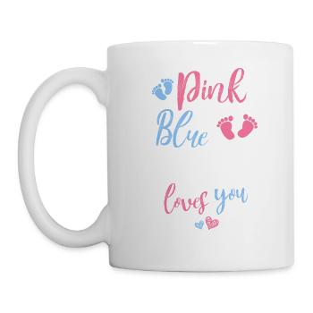 Pink Or Blue Grandma Loves You Baby Shower Gift - Tasse - Weiß - Links