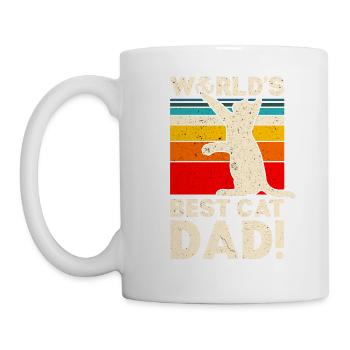 World's Best Cat Dad T-Shirt Funny Cat Dad - Mug - white - Left