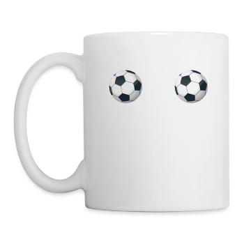 Fußball Brust Titten Brüste - Tasse - Weiß - Links