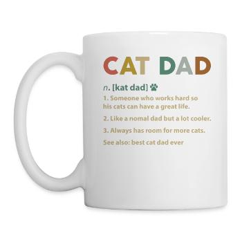 Papa chat vintage T-Shirt définition papa chat - Mug blanc - blanc - Gauche
