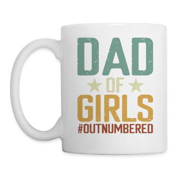 T-shirt Papa Of Girl Outdumbered - Mug blanc - blanc - Gauche