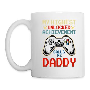 My Highest Unlocked Achievement Calls Me Daddy - Tasse - Weiß - Links