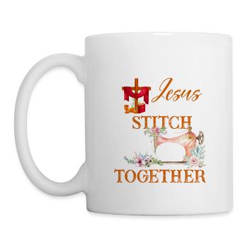 In The Quilt Of Life Jesus Is The Stitch - Mug - white - Left