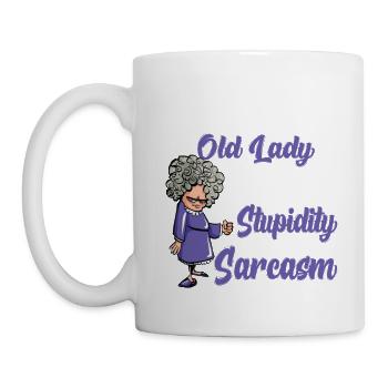 Grumpy Old I Am Allergic To Stupidity T Shirt - Tasse - Weiß - Links