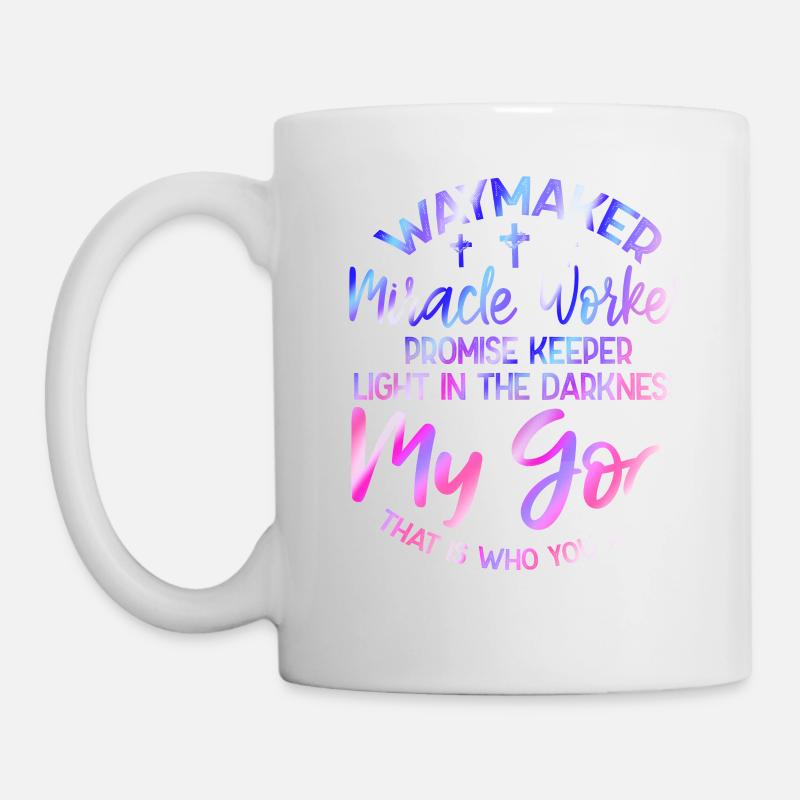 T-shirt de gardien de promesse de travailleur de miracle de Way Maker - Mug blanc - blanc