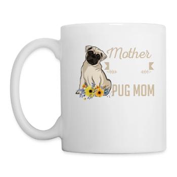 T-shirt drôle de cadeau d'amoureux de carlin de fleurs de maman de carlin - Mug blanc - blanc - Gauche