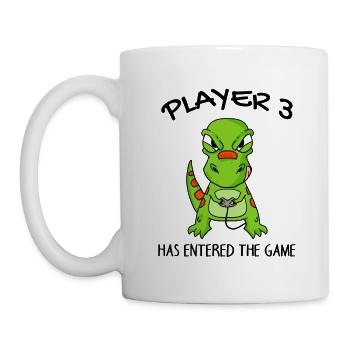 Player 3 has the game Entering Baby Dinosaurs - Mug - white - Left