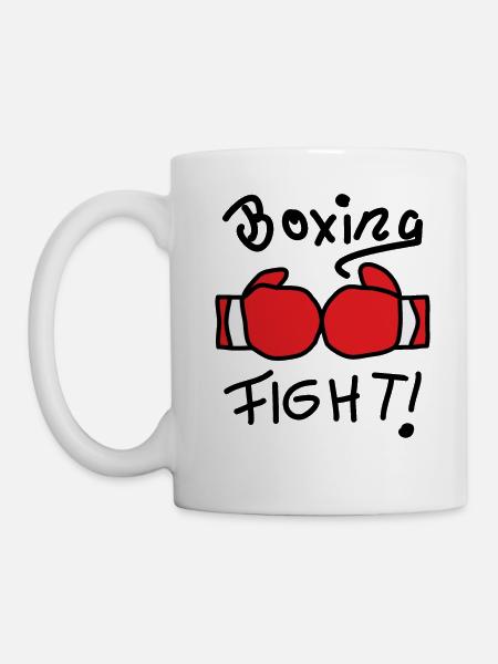 Kraft und Disziplin Boxhandschuhe - Tasse - Weiß