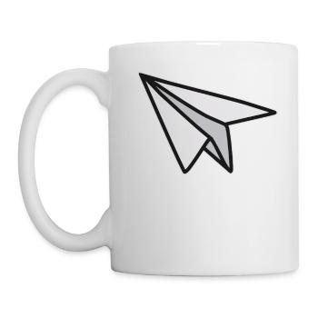 Lightness and freedom paper airplane - Mug - white - Left