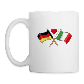 I love Italy Germany flag ensign heart - Mug - white - Left