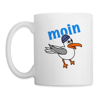 Möwe sagt moin - Tasse - Weiß - Links
