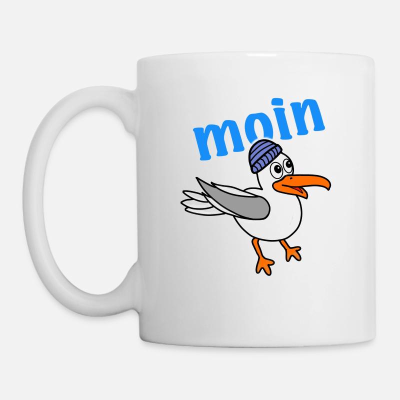 Möwe sagt moin - Tasse - Weiß