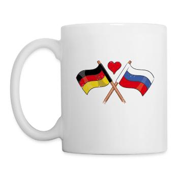 Ich Liebe Russland Deutschland Flagge Herz Fahne - Tasse - Weiß - Links