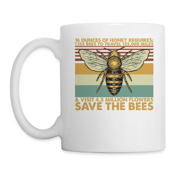 Bee Vintage Retro Funny Honey Requires - Mug - white - Left