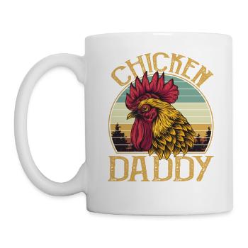 Chicken Daddy Vintage Retro Sunset - Mug blanc - blanc - Gauche