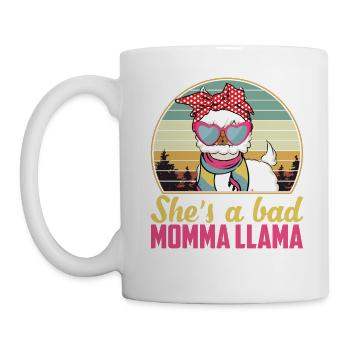 She’s A Bad Momma Llama Rétro Vintage - Mug blanc - blanc - Gauche