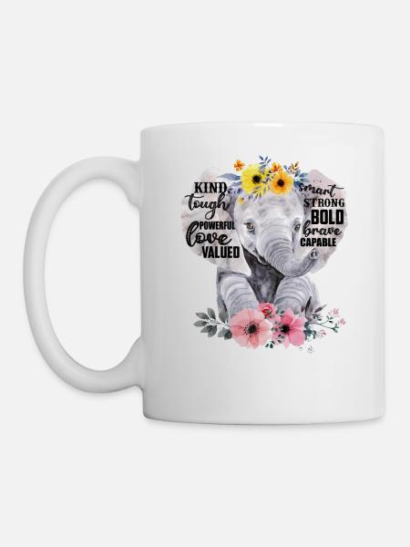 Elephant You Are Enough - Tasse - Weiß