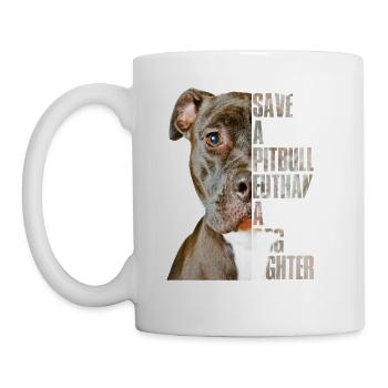 Save A Pitbull A Dog Fighter - Mug - white - Left