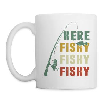 Here Fishy Fishy Fishy Vintage Retro - Mug - white - Left