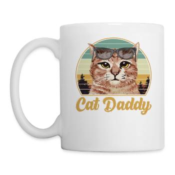 Cat Daddy Vintage Retro Sunset - Mug blanc - blanc - Gauche