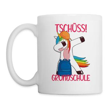 Grundschule Letzter Schultag Einhorn Einschulung - Tasse - Weiß - Links